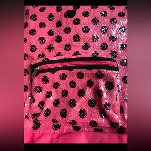 Justice Pink Bedazzled Drawstring Kids Backpack - Picture 4 of 9